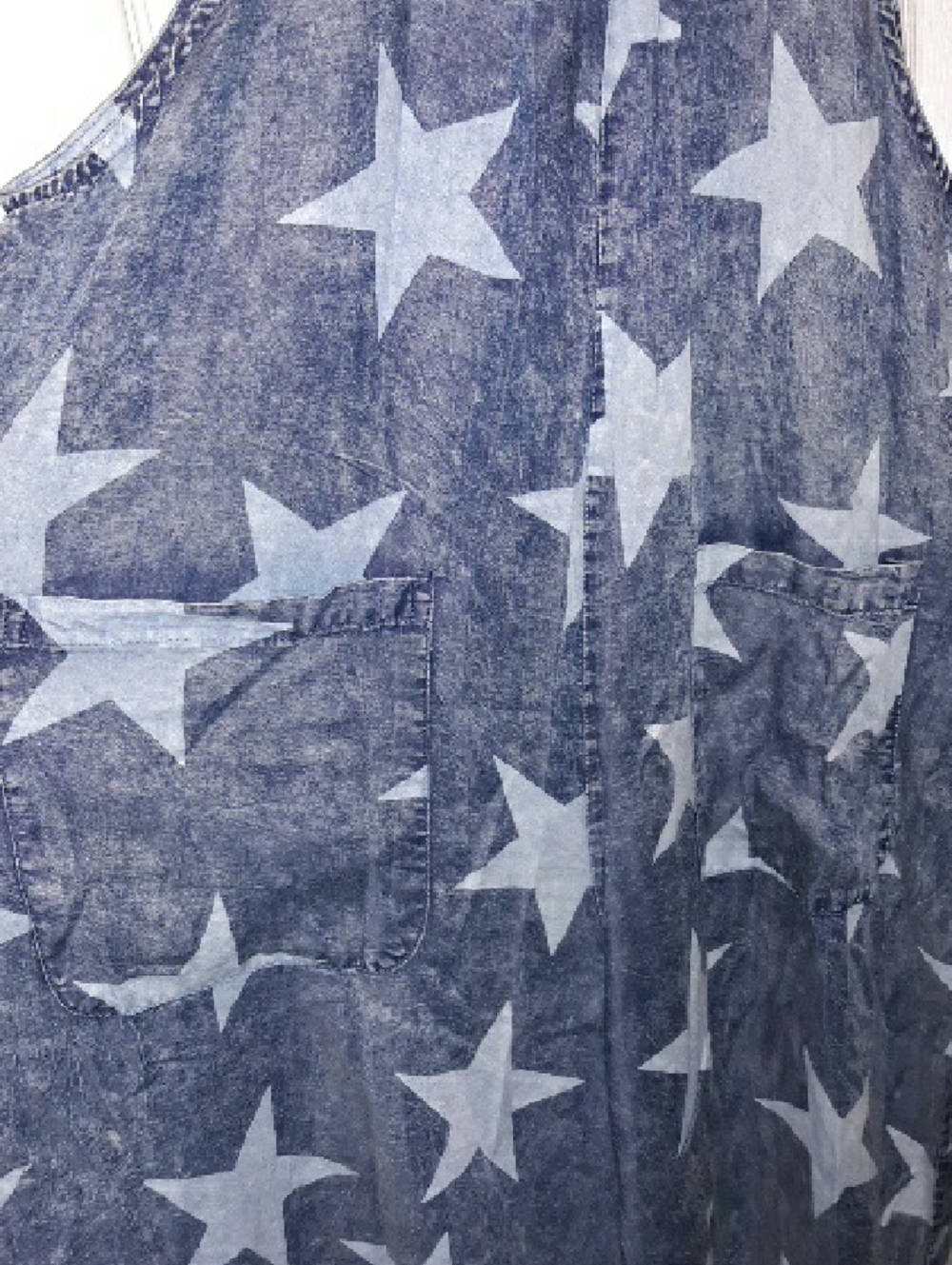 ee:some vintage lightweight  oversized mineral blue/white star pattern overall - Picture 15 of 15